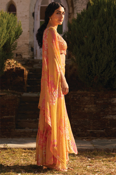 Archana Shah Wild Flower Jacket Set indian designer wear online shopping melange singapore