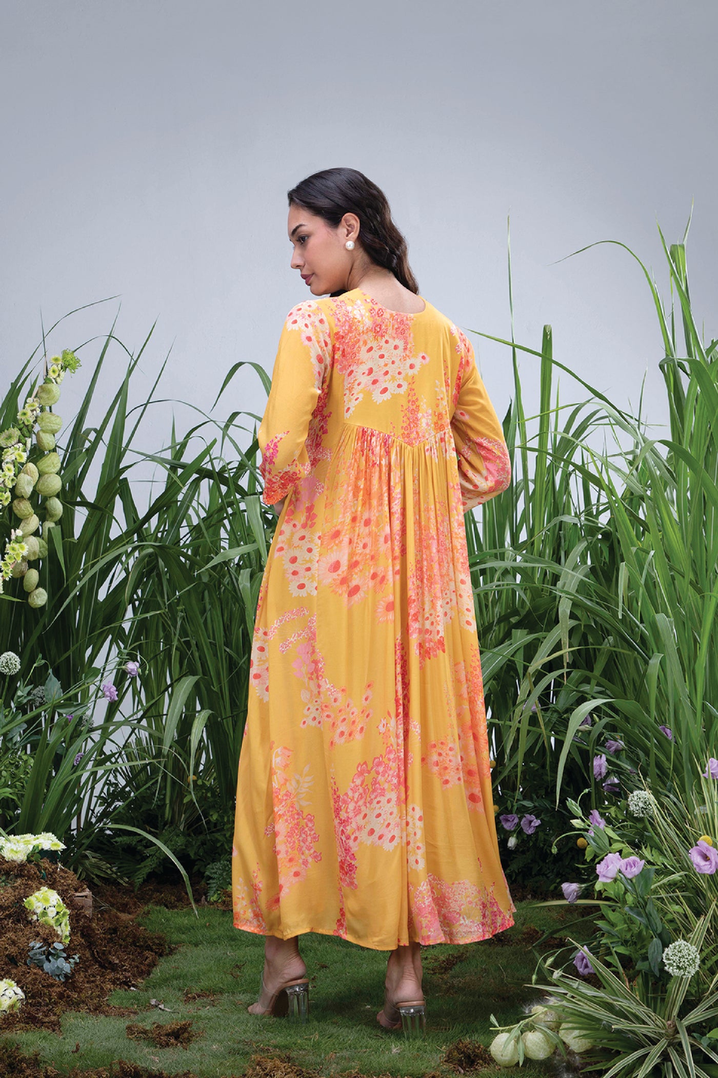 Archana Shah Yoke Wild Flower Zardozi Yoke Maxi indian designer wear online shopping melange singapore