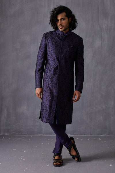 Arjan Dugal Bageecha Hand Embroidery Achkan Set Indian designer wear online shopping melange singapore