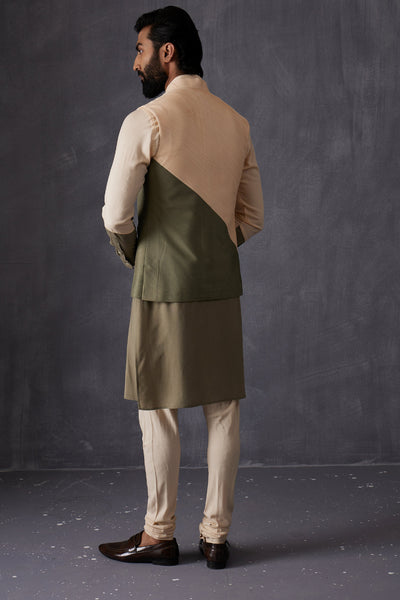 Arjan Dugal Color Block Nehru Jacket Indian designer wear online shopping melange singapore
