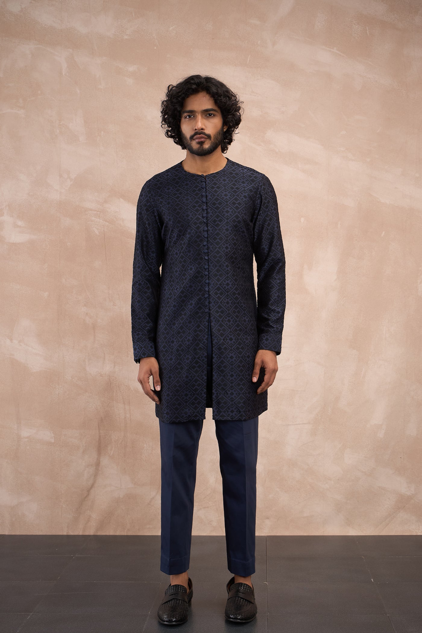 Arjan Dugal Delicate Kairos Lupi Button Kurta Set indian designer wear online shopping melange singapore