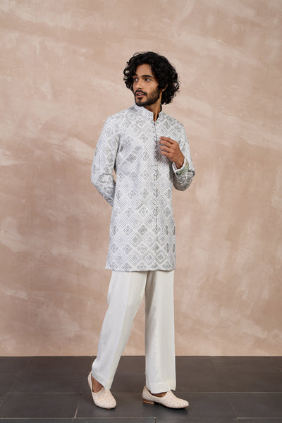 Arjan Dugal Dice Full Lupi Button Kurta Set indian designer wear online shopping melange singapore