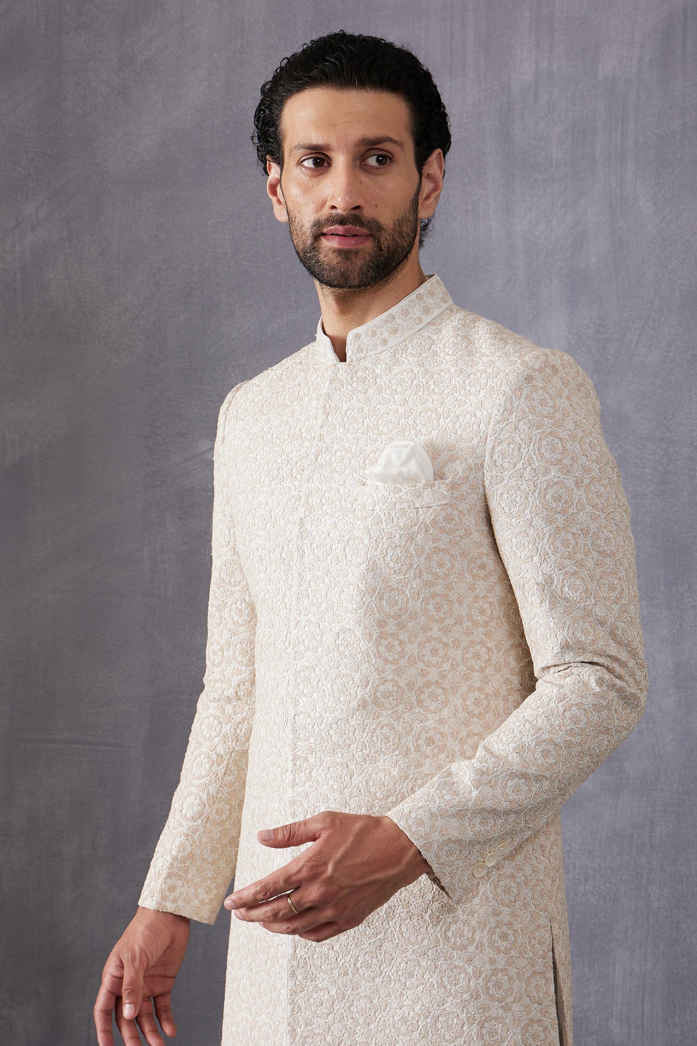 Arjan Dugal Dori Embroidery Achkan Set Indian designer wear online shopping melange singapore