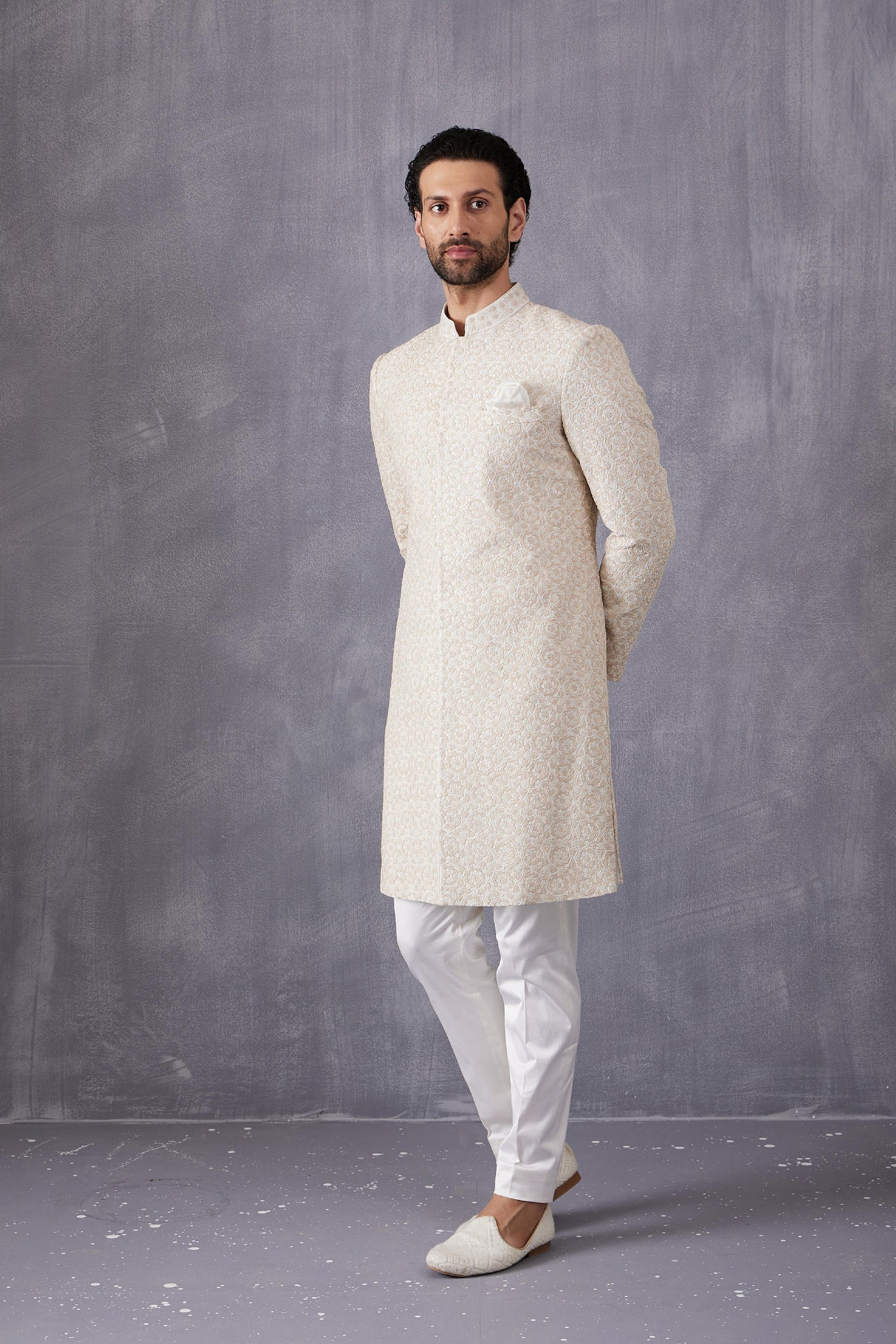 Arjan Dugal Dori Embroidery Achkan Set Indian designer wear online shopping melange singapore