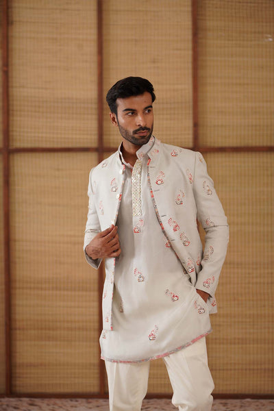 Arjan Dugal Gramophone Bandhgala Set indian designer wear online shopping melange singapore 
