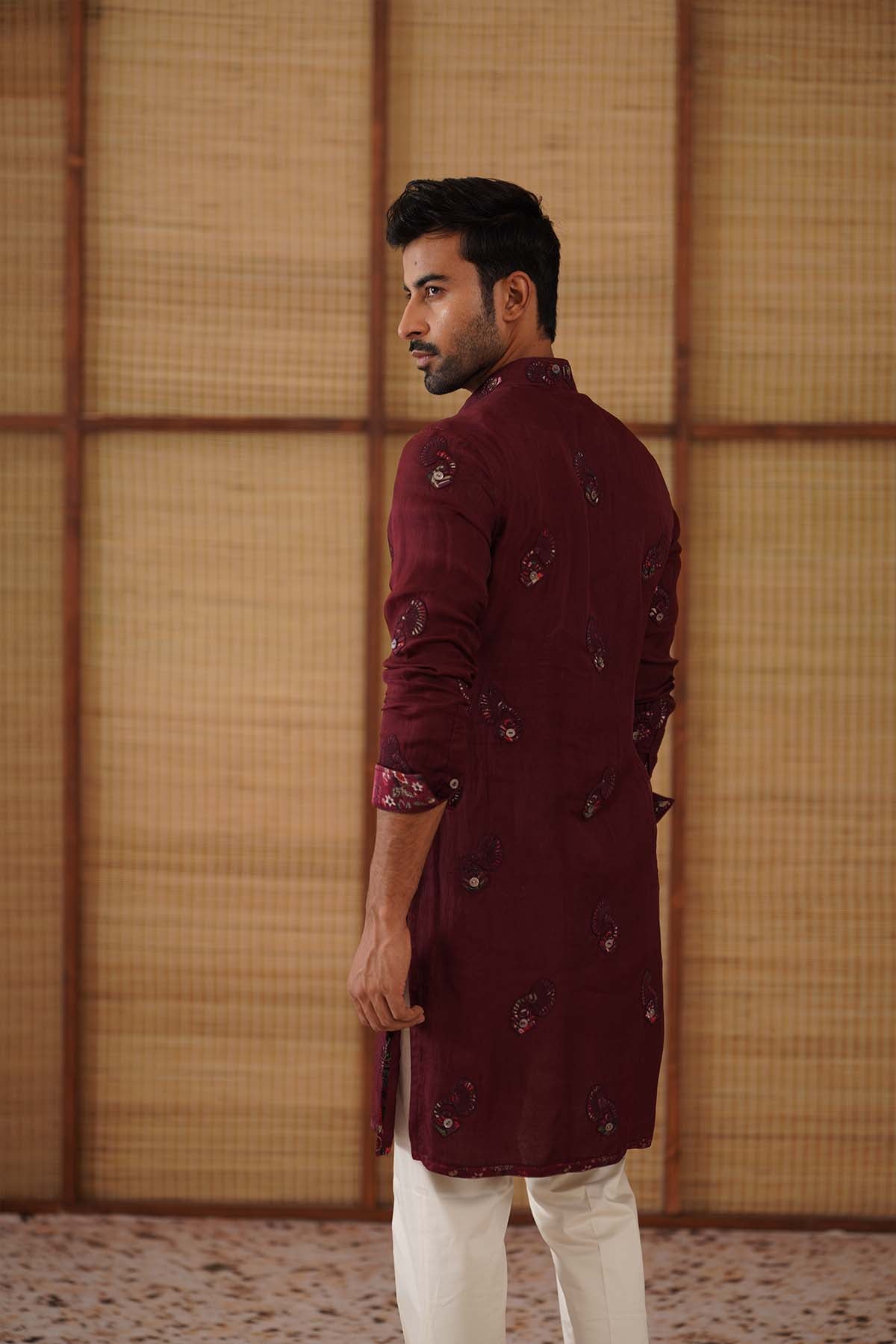 Arjan Dugal Gramophone Dori Long Kurta Set indian designer wear online shopping melange singapore 