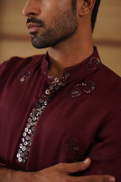 Arjan Dugal Gramophone Dori Long Kurta Set indian designer wear online shopping melange singapore 