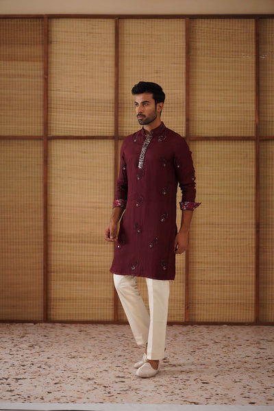 Arjan Dugal Gramophone Dori Long Kurta Set indian designer wear online shopping melange singapore 