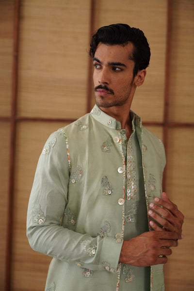 Arjan Dugal Gramophone Dori Nehru Jacket Set indian designer wear online shopping melange singapore 
