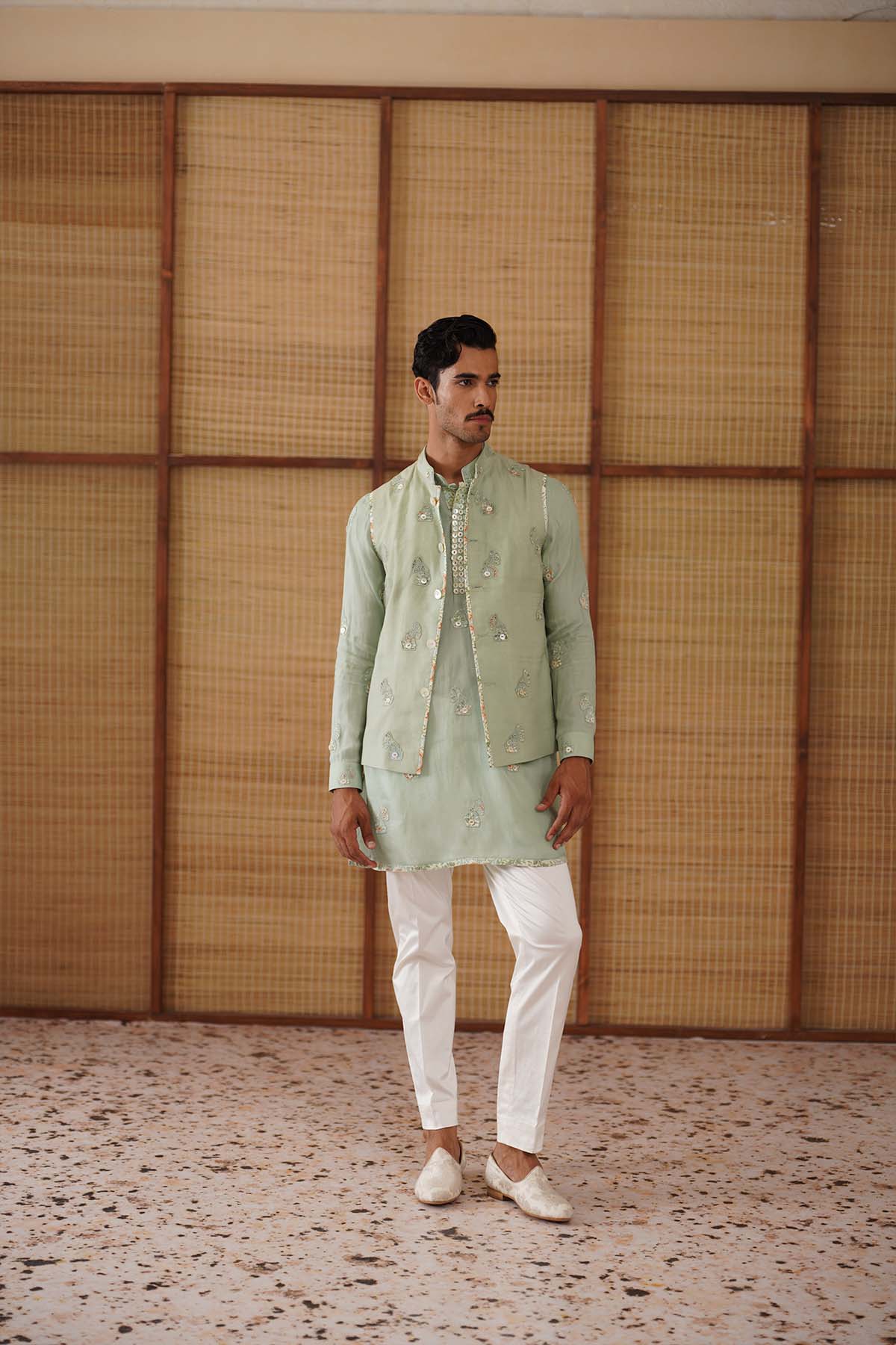 Arjan Dugal Gramophone Dori Nehru Jacket Set indian designer wear online shopping melange singapore 