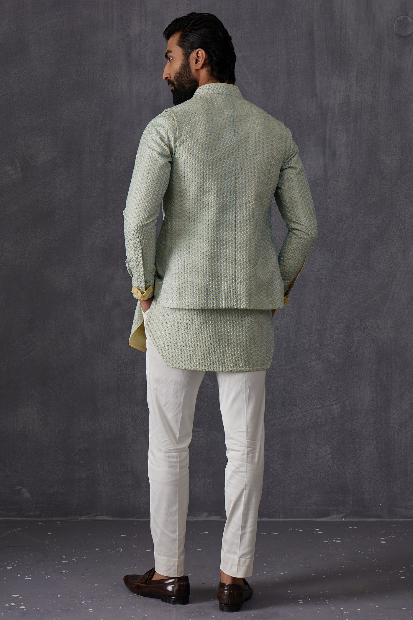 Arjan Dugal Embroidery Inara 3.0 Nehru JacketIndian designer wear online shopping melange singapore