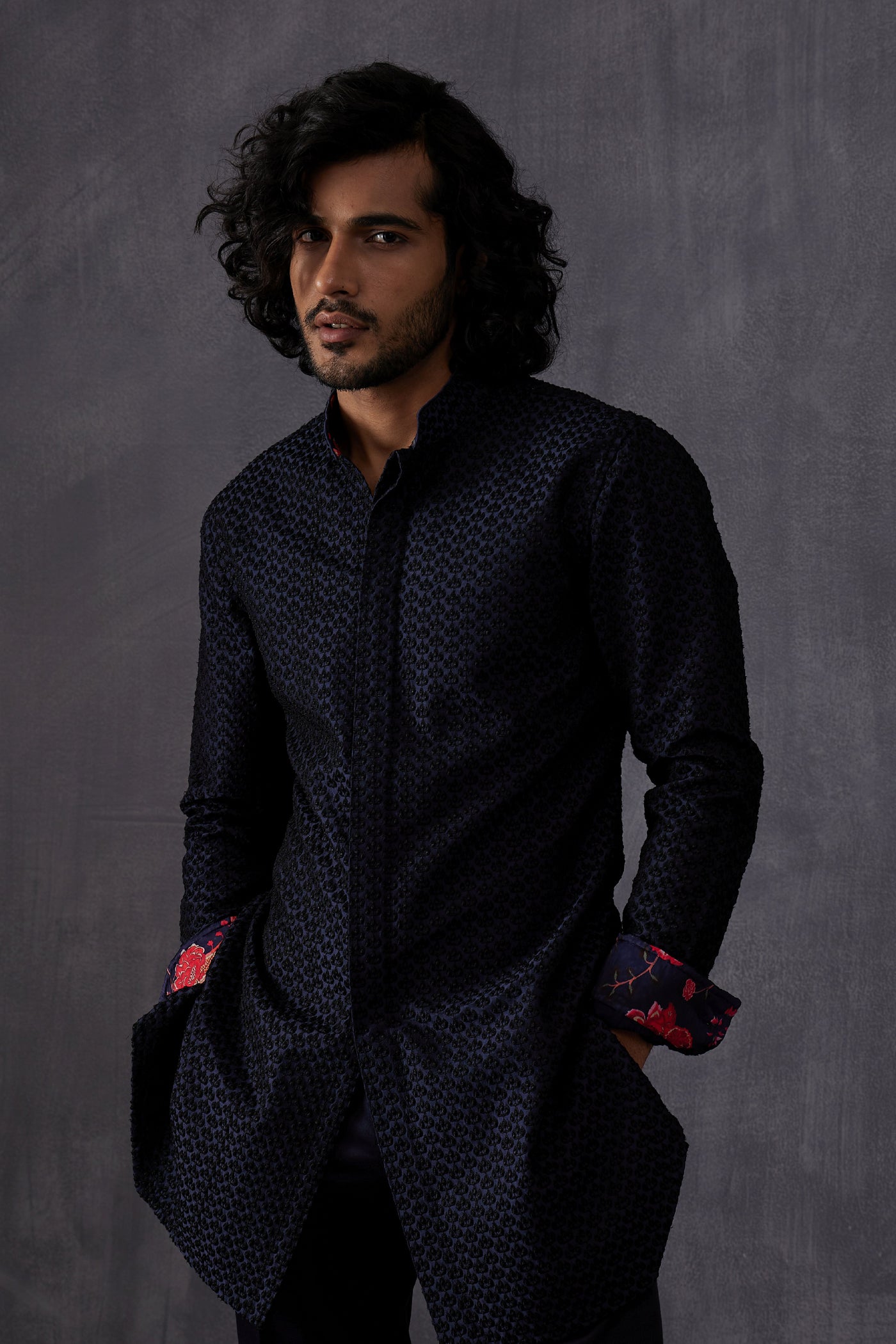 Arjan Dugal Embroidery Inara 3.0 Nehru JacketIndian designer wear online shopping melange singapore