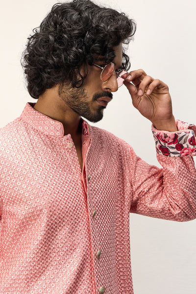 Arjan Dugal Inara FOE SB Kurta Set Cotton Candy indian designer wear online shopping melange singapore