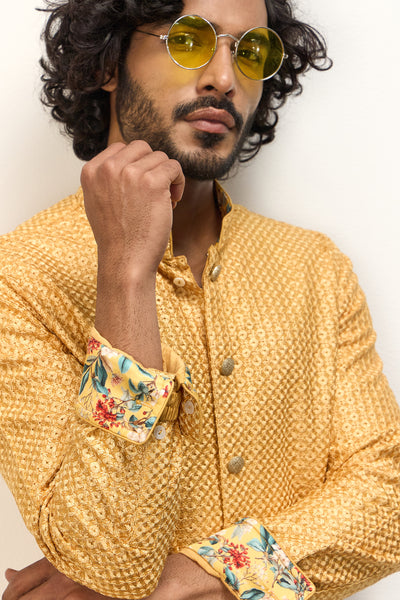 Arjan Dugal Inara FOE SB Kurta Set Golden Hour indian designer wear online shopping melange singapore