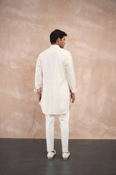 Arjan Dugal Inara Foe Sb Kurta Set Ivory indian designer wear online shopping melange singapore