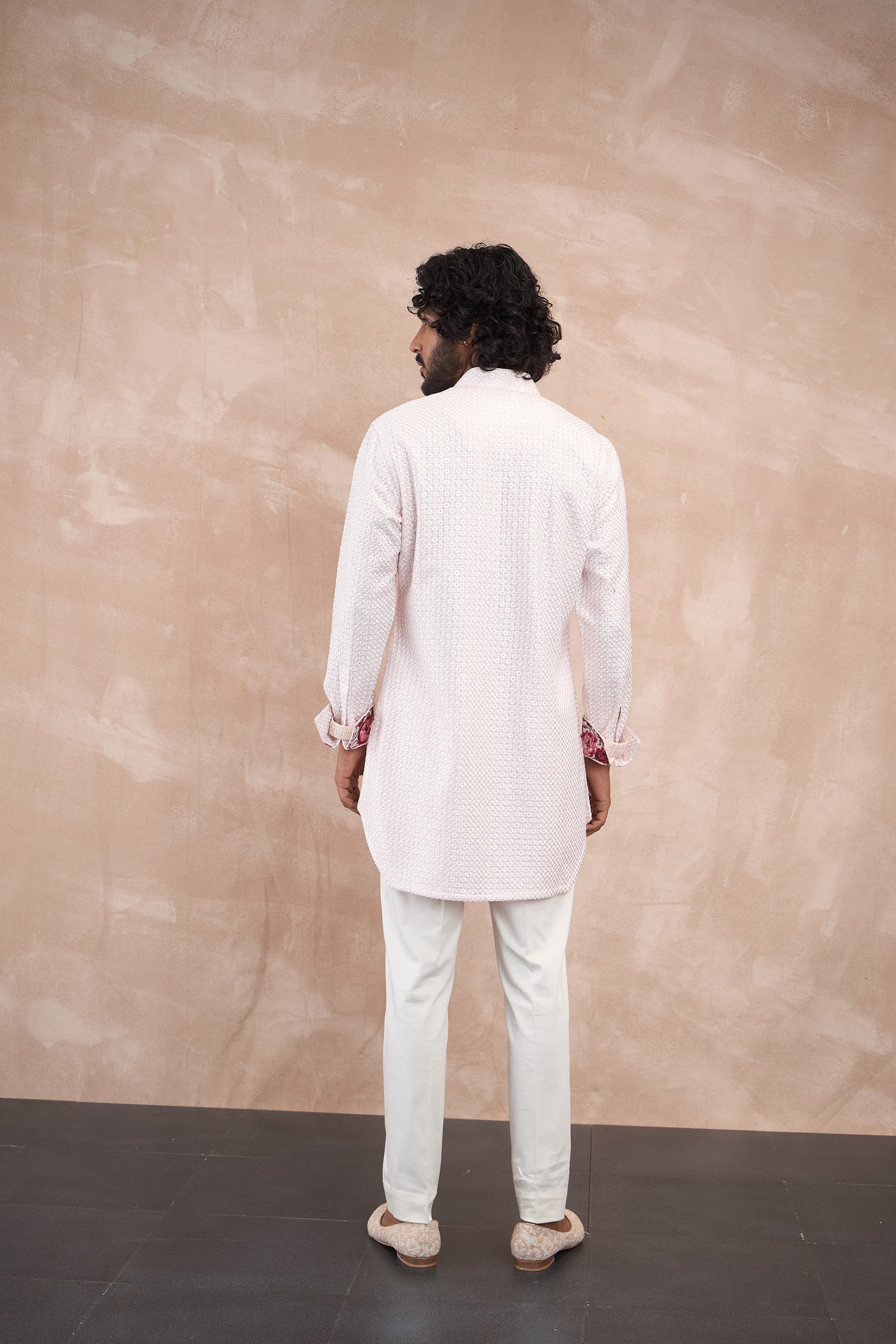 Arjan Dugal Inara Foe Sb Kurta Set Powder Pink indian designer wear online shopping melange singapore