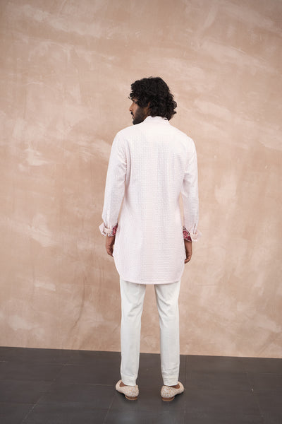 Arjan Dugal Inara Foe Sb Kurta Set Powder Pink indian designer wear online shopping melange singapore