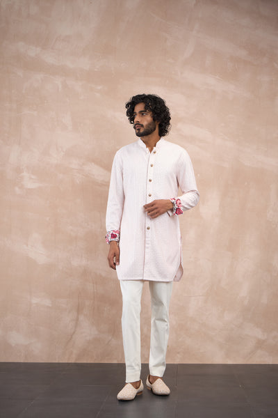 Arjan Dugal Inara Foe Sb Kurta Set Powder Pink indian designer wear online shopping melange singapore