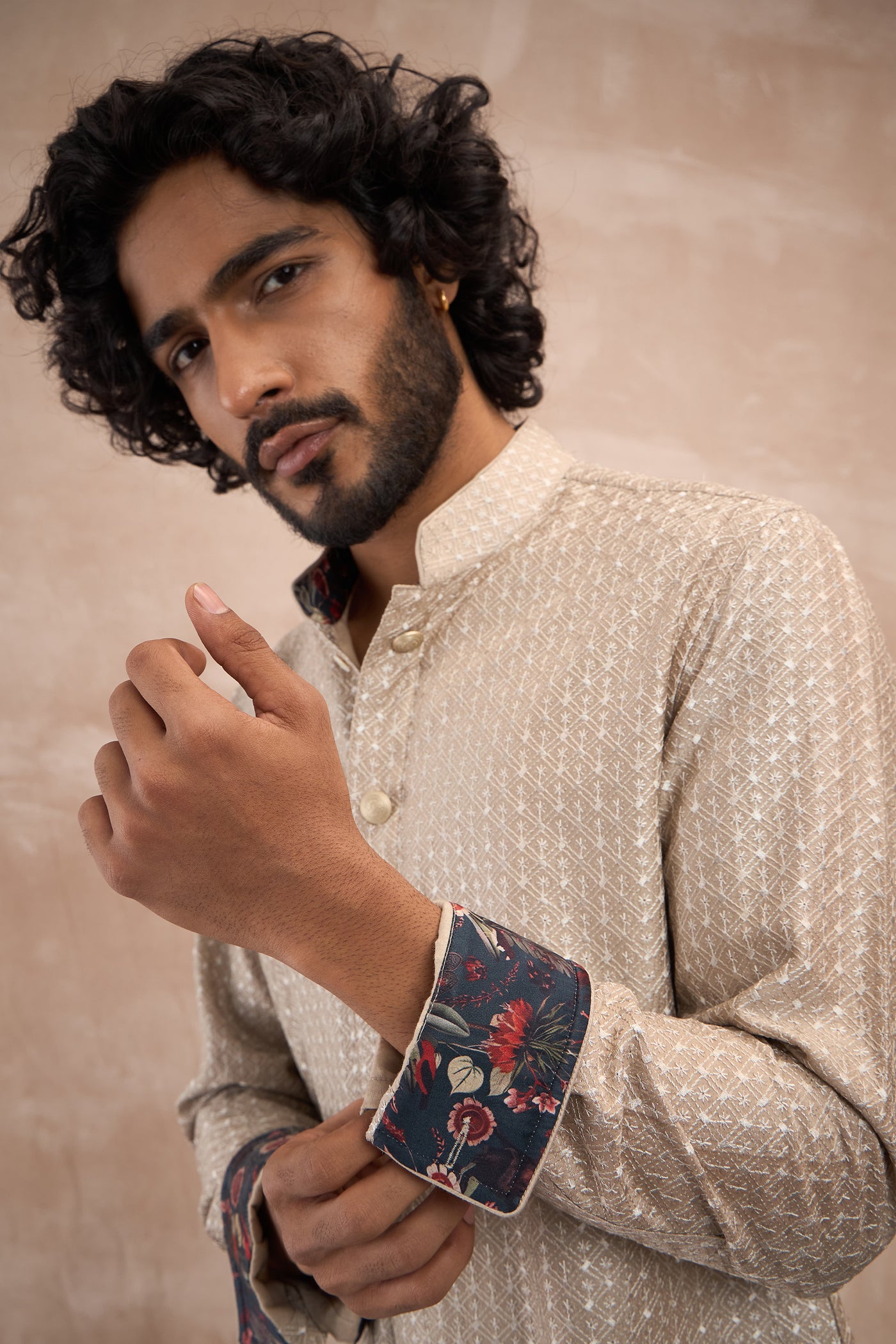 Arjan Dugal Inara Motif Foe Sb Kurta Set Antique indian designer wear online shopping melange singapore