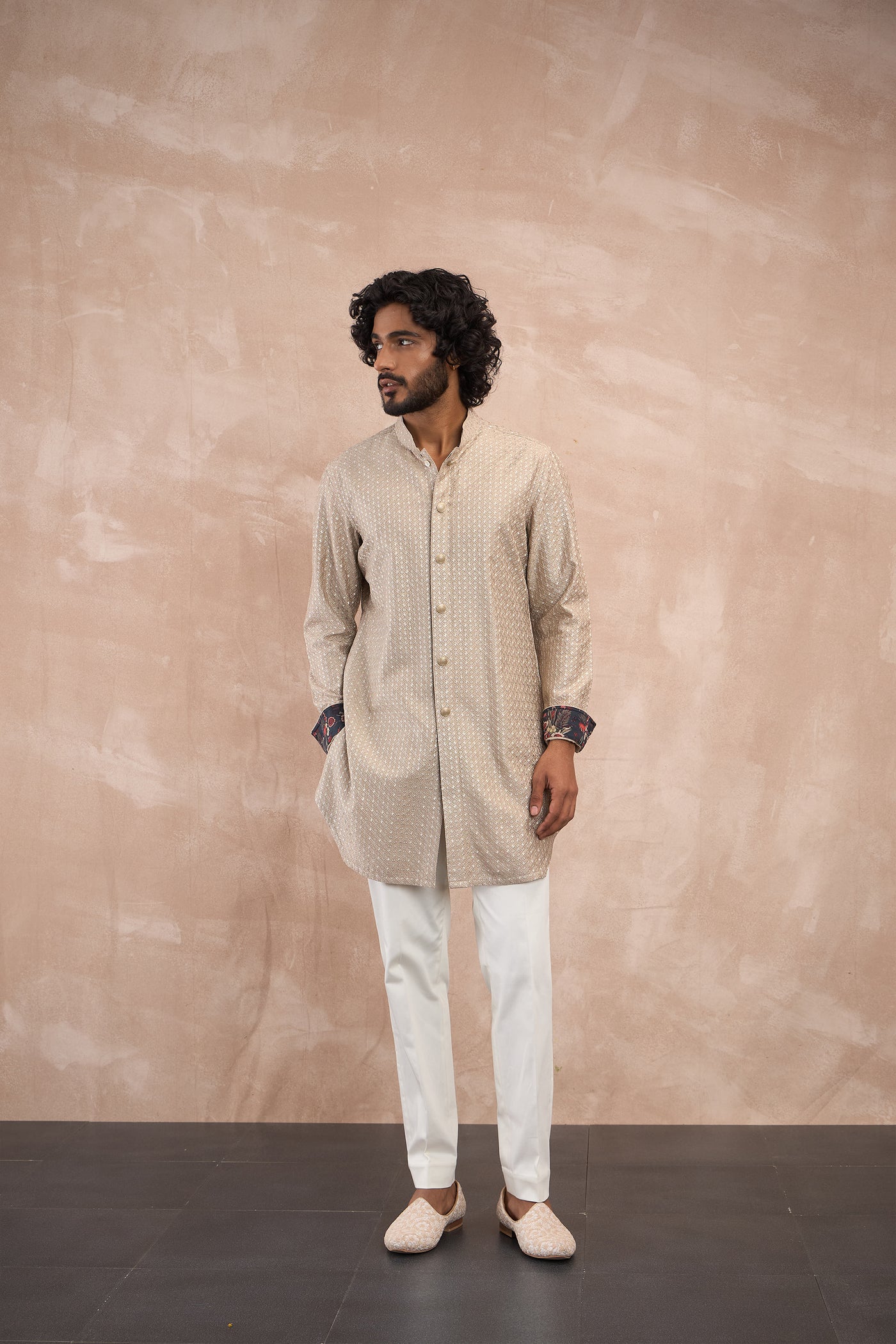 Arjan Dugal Inara Motif Foe Sb Kurta Set Antique indian designer wear online shopping melange singapore