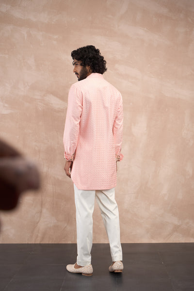 Arjan Dugal Inara Motif Foe Sb Kurta Set Cotton Candy indian designer wear online shopping melange singapore
