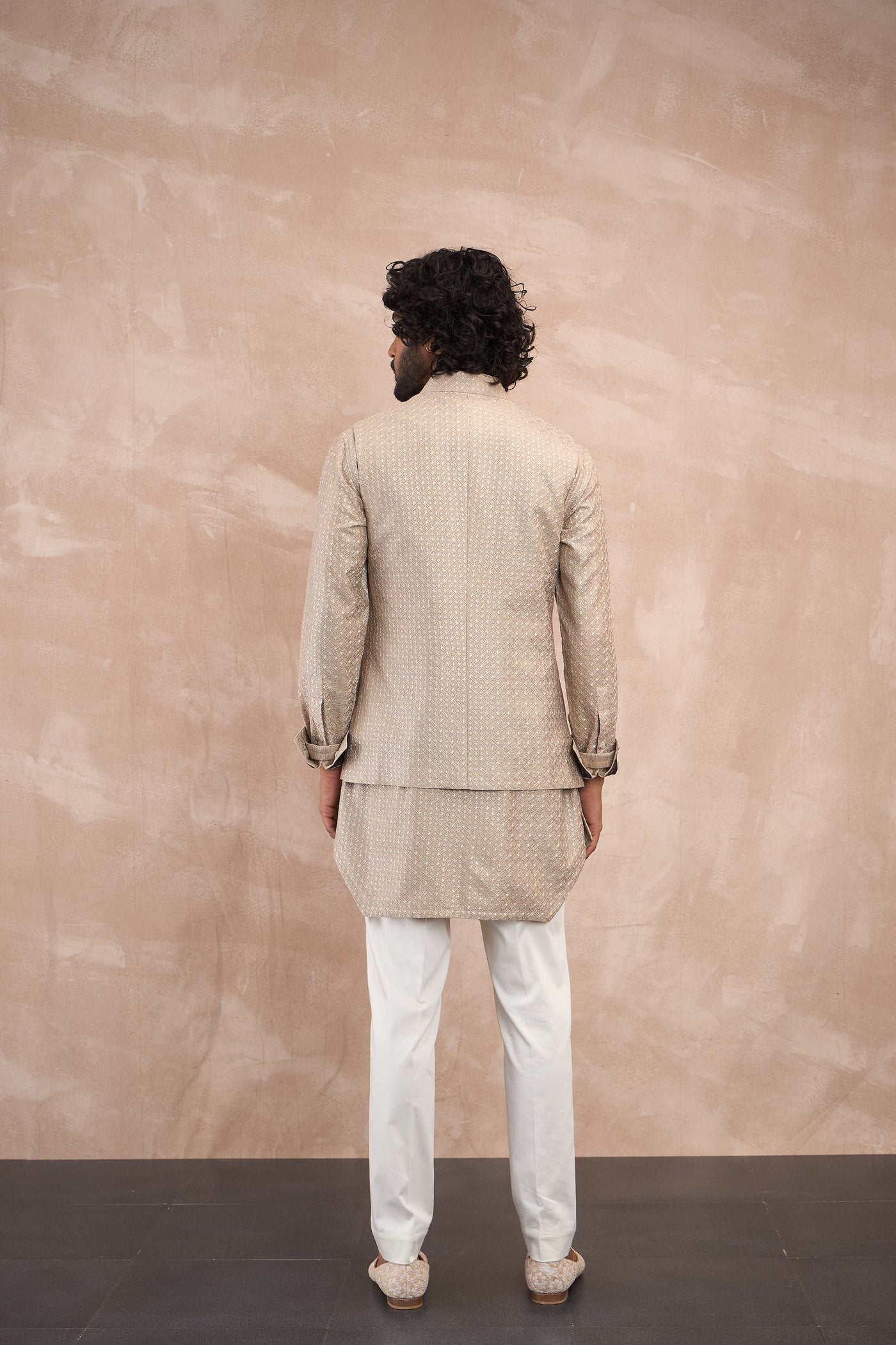 Arjan Dugal Inara Motif Nehru Jacket Set Antique indian designer wear online shopping melange singapore