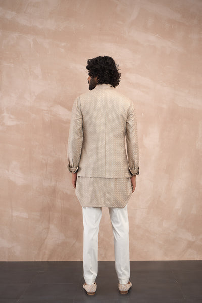 Arjan Dugal Inara Motif Nehru Jacket Set Antique indian designer wear online shopping melange singapore