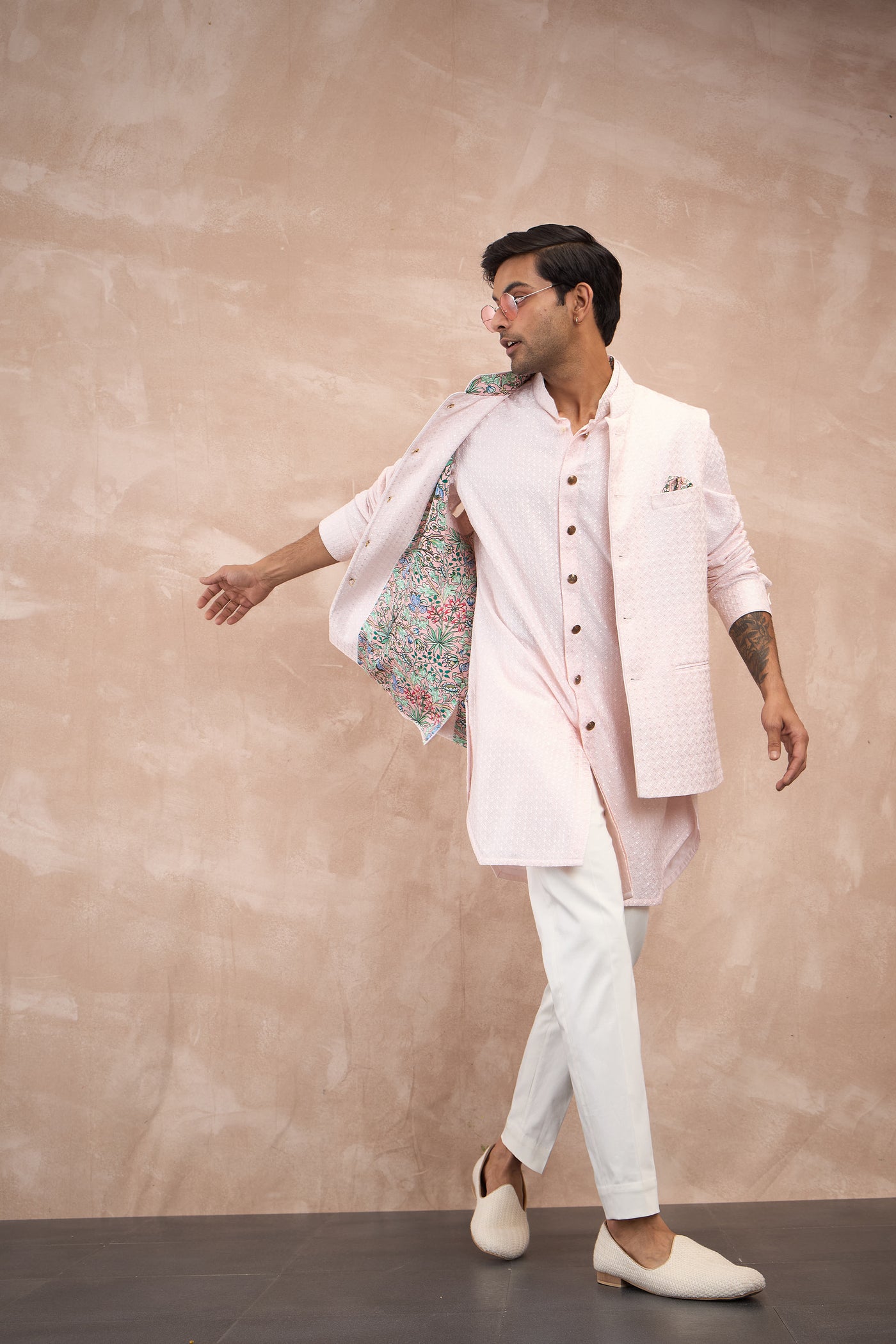 Arjan Dugal Inara Motif Nehru Jacket Set indian designer wear online shopping melange singapore
