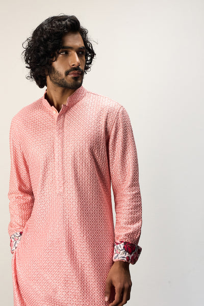 Arjan Dugal Inara Straight Kurta Cotton Candy Set indian designer wear online shopping melange singapore