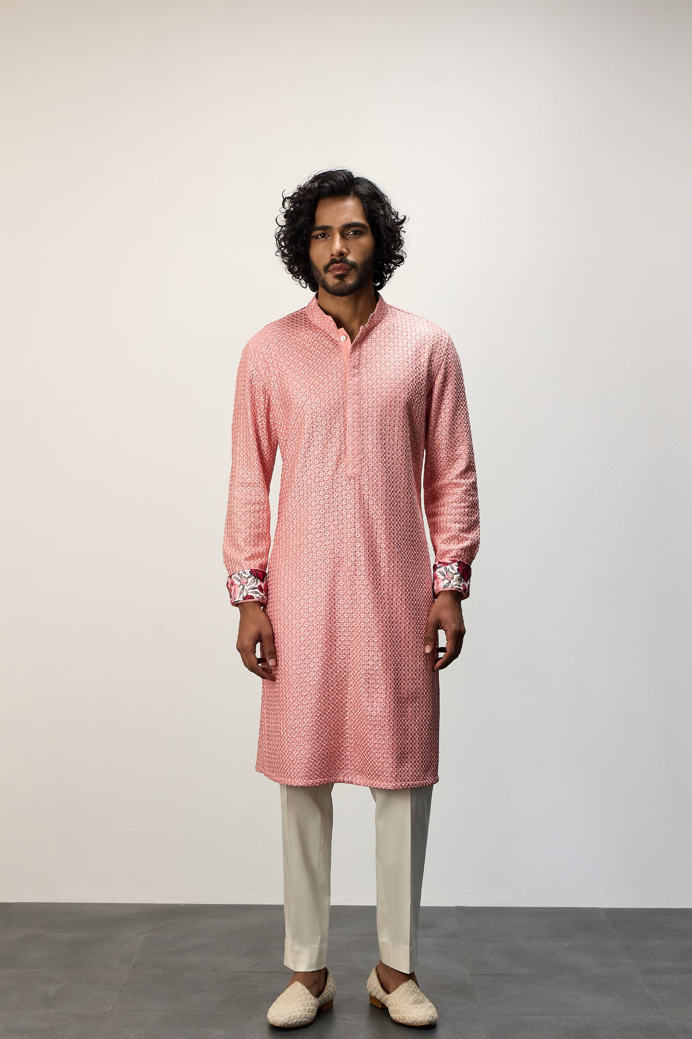 Arjan Dugal Inara Straight Kurta Cotton Candy Set indian designer wear online shopping melange singapore