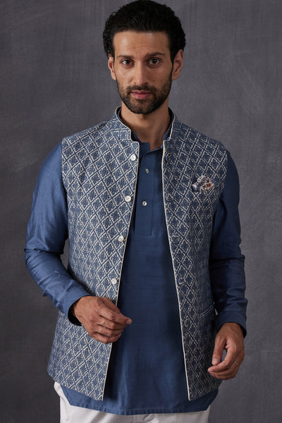 Arjan Dugal Cross Stitch Kairos 3.0  Nehru Jackett Indian designer wear online shopping melange singapore