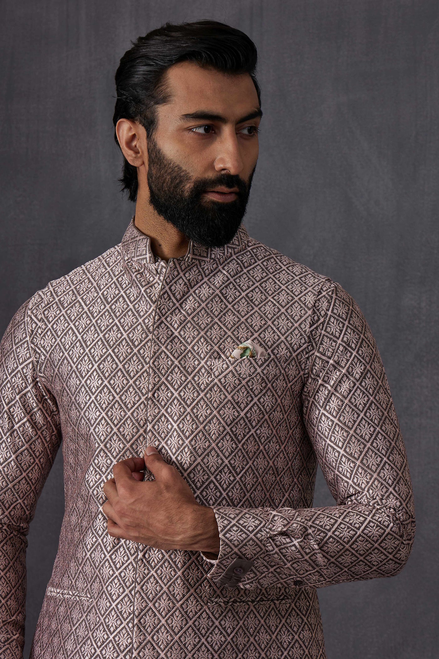 Arjan Dugal Cross Stitch Kairos 3.0  Nehru Jacket Indian designer wear online shopping melange singapore