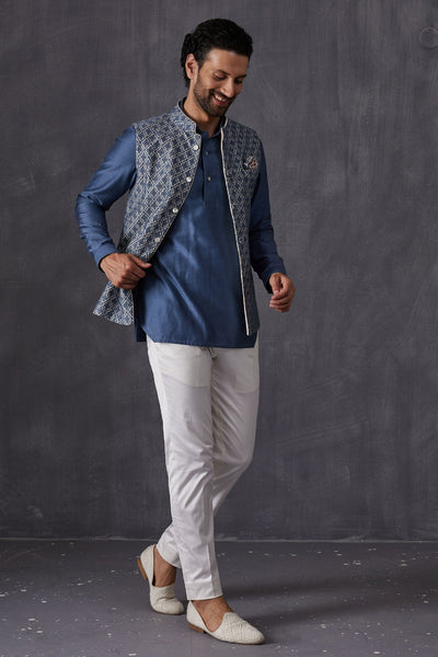 Arjan Dugal Cross Stitch Kairos 3.0  Nehru Jackett Indian designer wear online shopping melange singapore