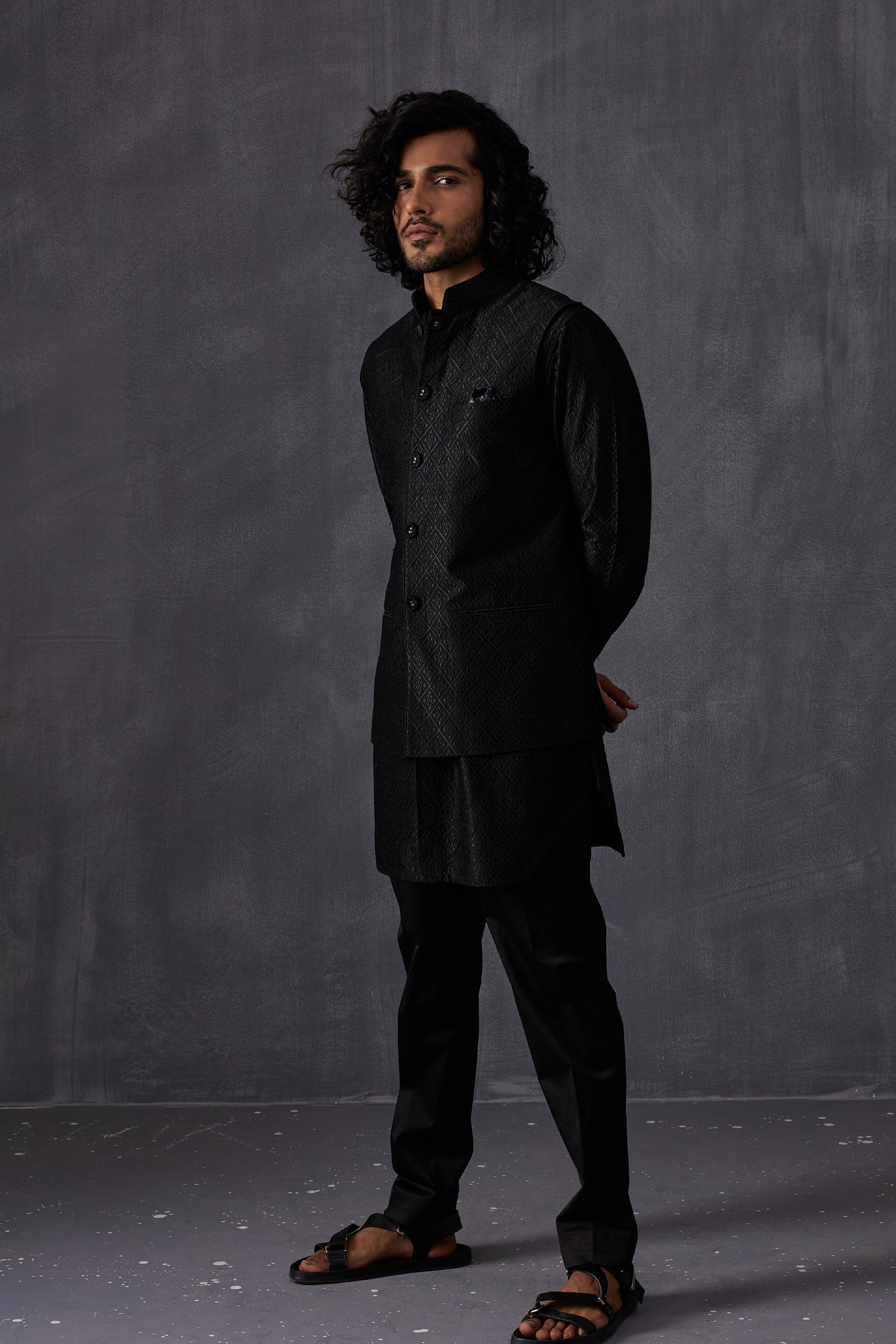 Arjan Dugal Cross Stitch Kairos 3.0 Nehru Jacket Indian designer wear online shopping melange singapore
