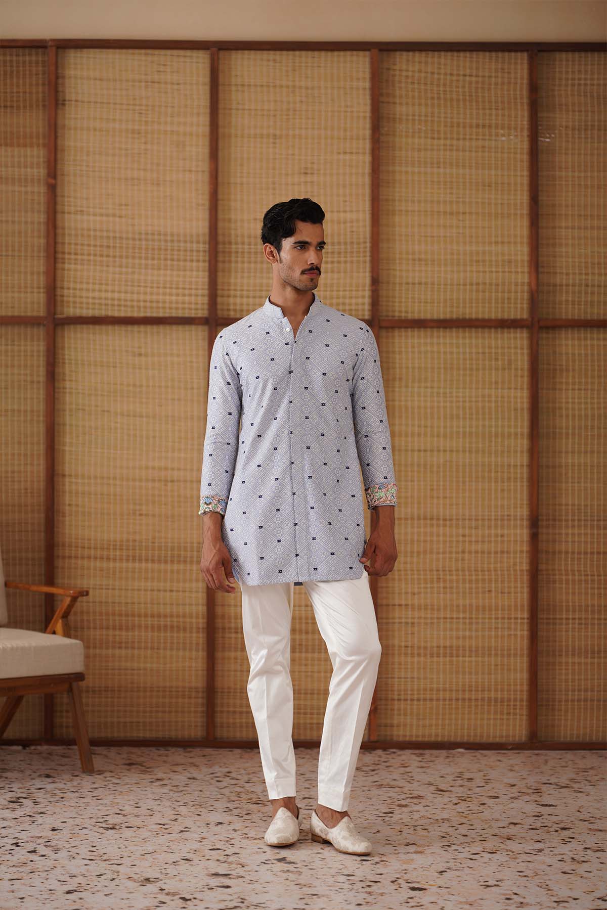 Arjan Dugal Kairos Diamond FOE Kurta Set indian designer wear online shopping melange singapore