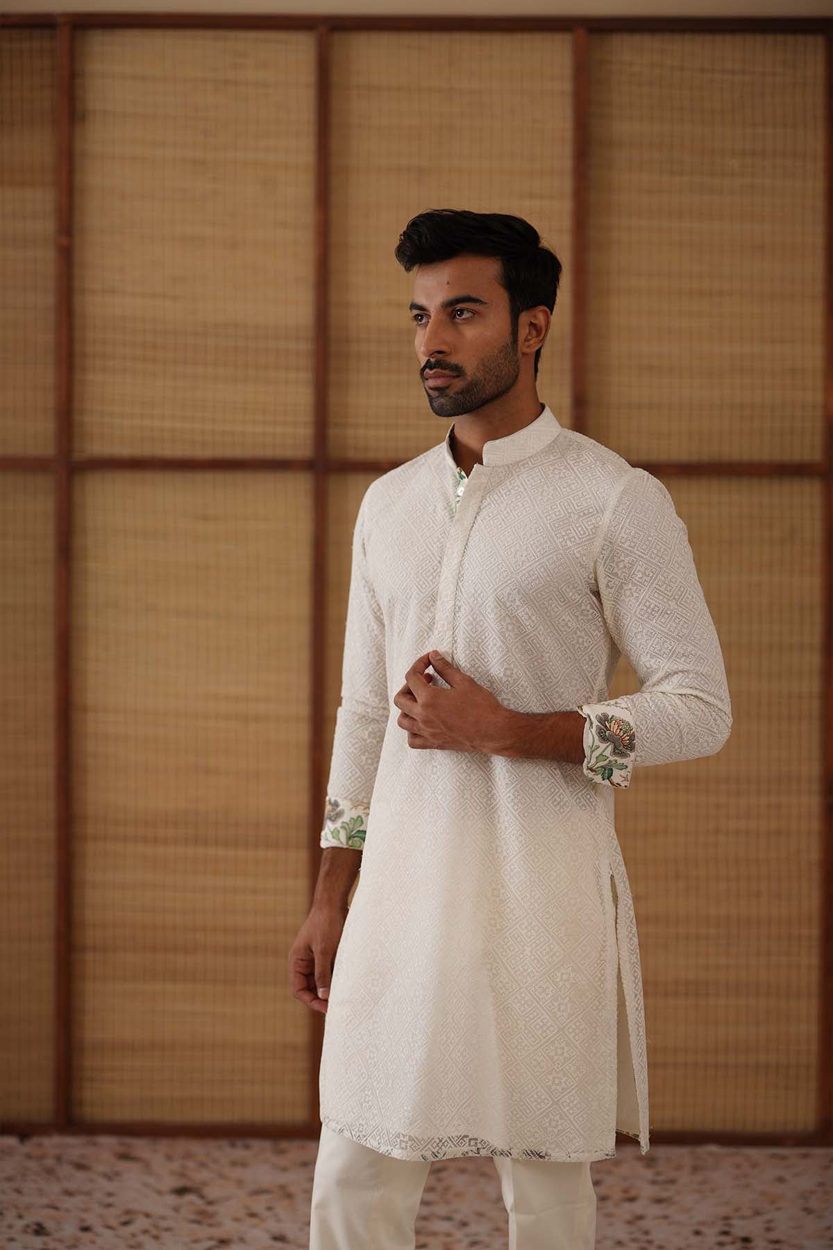 Arjan Dugal Kairos Diamond Nehru Jacket Setindian designer wear online shopping melange singapore 