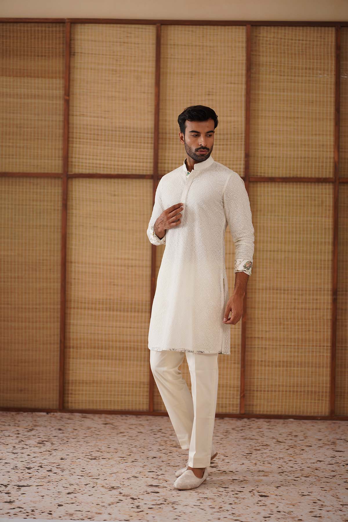 Arjan Dugal Kairos Diamond Nehru Jacket Setindian designer wear online shopping melange singapore 