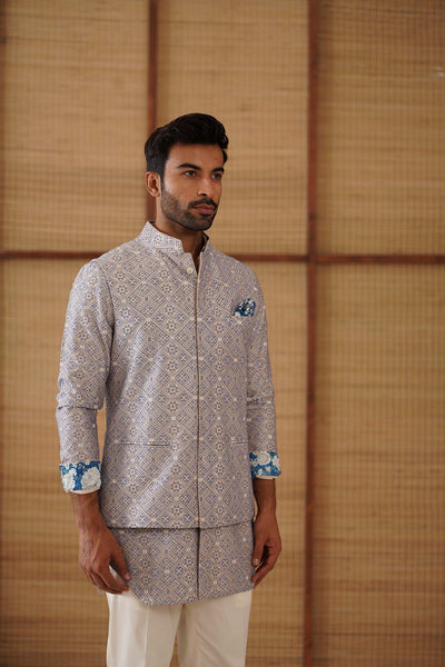 Arjan Dugal Kairos Diamond Nehru Jacket Setindian designer wear online shopping melange singapore 