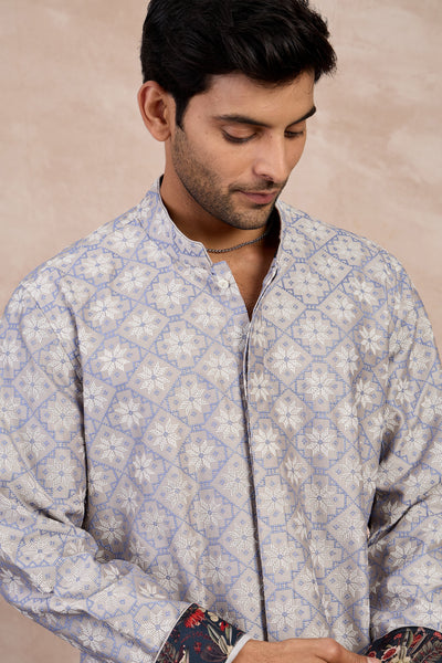 Arjan Dugal Kairos Foe Kurta Set Persion Violet indian designer wear online shopping melange singapore