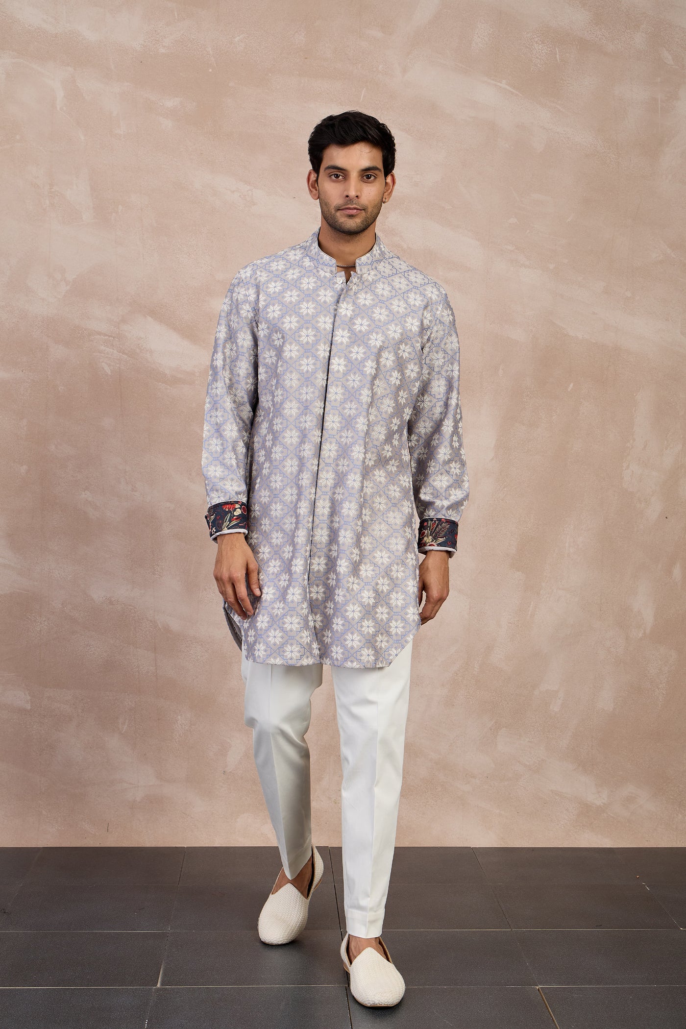 Arjan Dugal Kairos Foe Kurta Set Persion Violet indian designer wear online shopping melange singapore