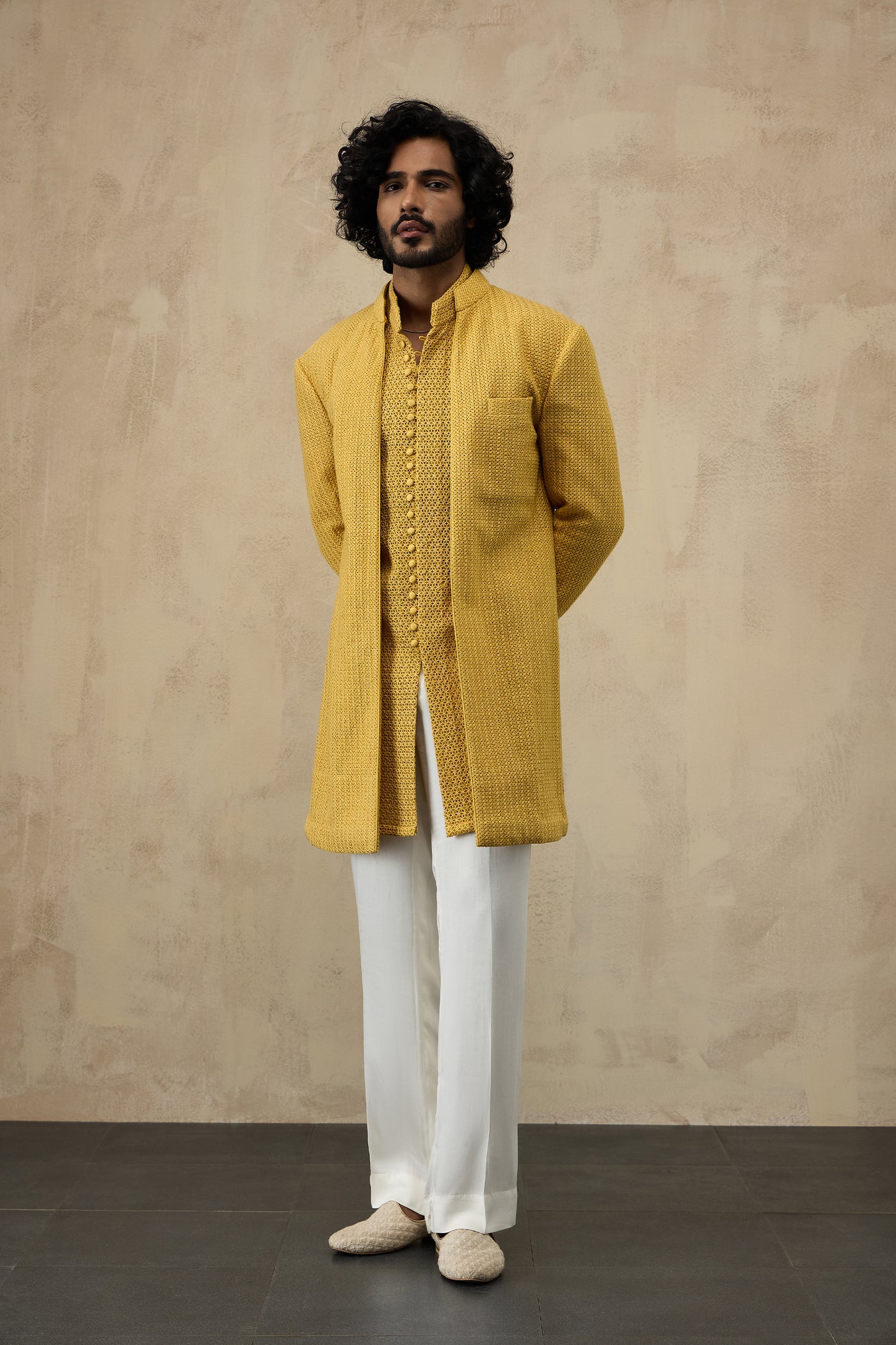 Arjan Dugal Star Open Bandhgala Set Golden Hour indian designer wear online shopping melange singapore