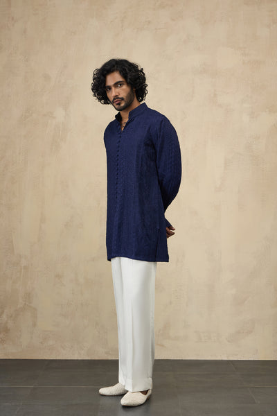 Arjan Dugal Vertical  Aari FLB Short Kurta Set indian designer wear online shopping melange singapore