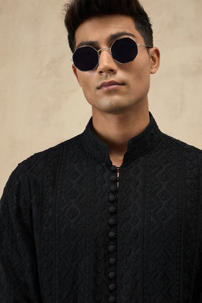 Arjan Dugal Vertical Dori FLB Kurta Shirt Set indian designer wear online shopping melange singapore