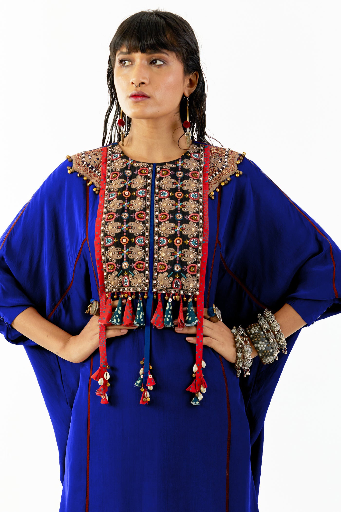 Aseem Kapoor Kuru Trapeeze Tunic Set Sapphire indian designer wear online shopping melange singapore