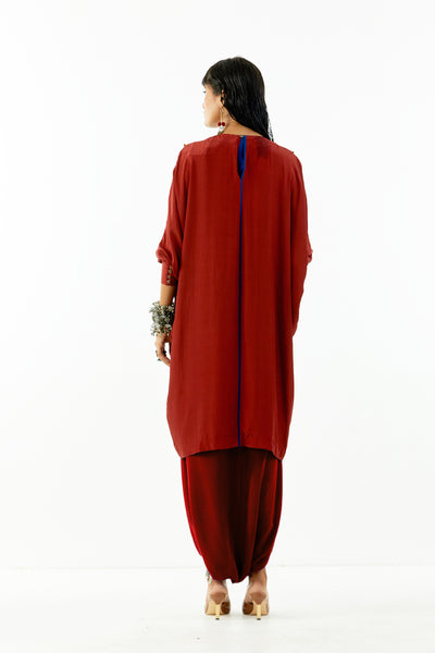 Aseem Kapoor Kuru Trapeeze Tunic Set Sindoor indian designer wear online shopping melange singapore