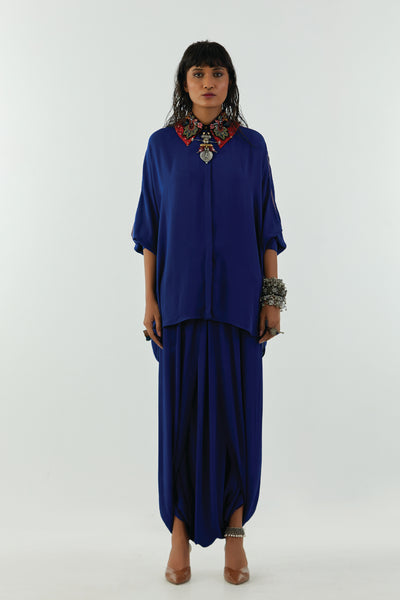Aseem Kapoor Mandala Shirt Sapphire indian designer wear online shopping melange singapore
