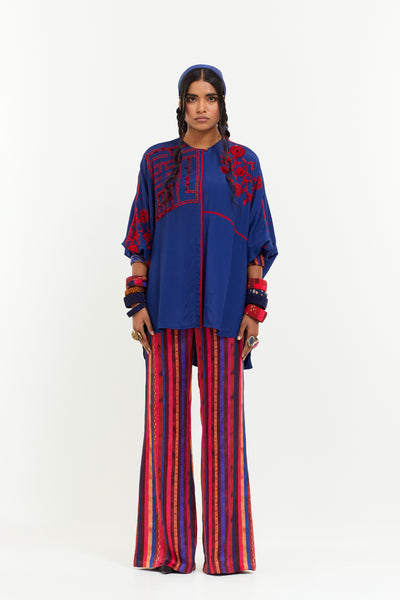 Aseem Kapoor Mandala Shirt Sapphire indian designer wear online shopping melange singapore