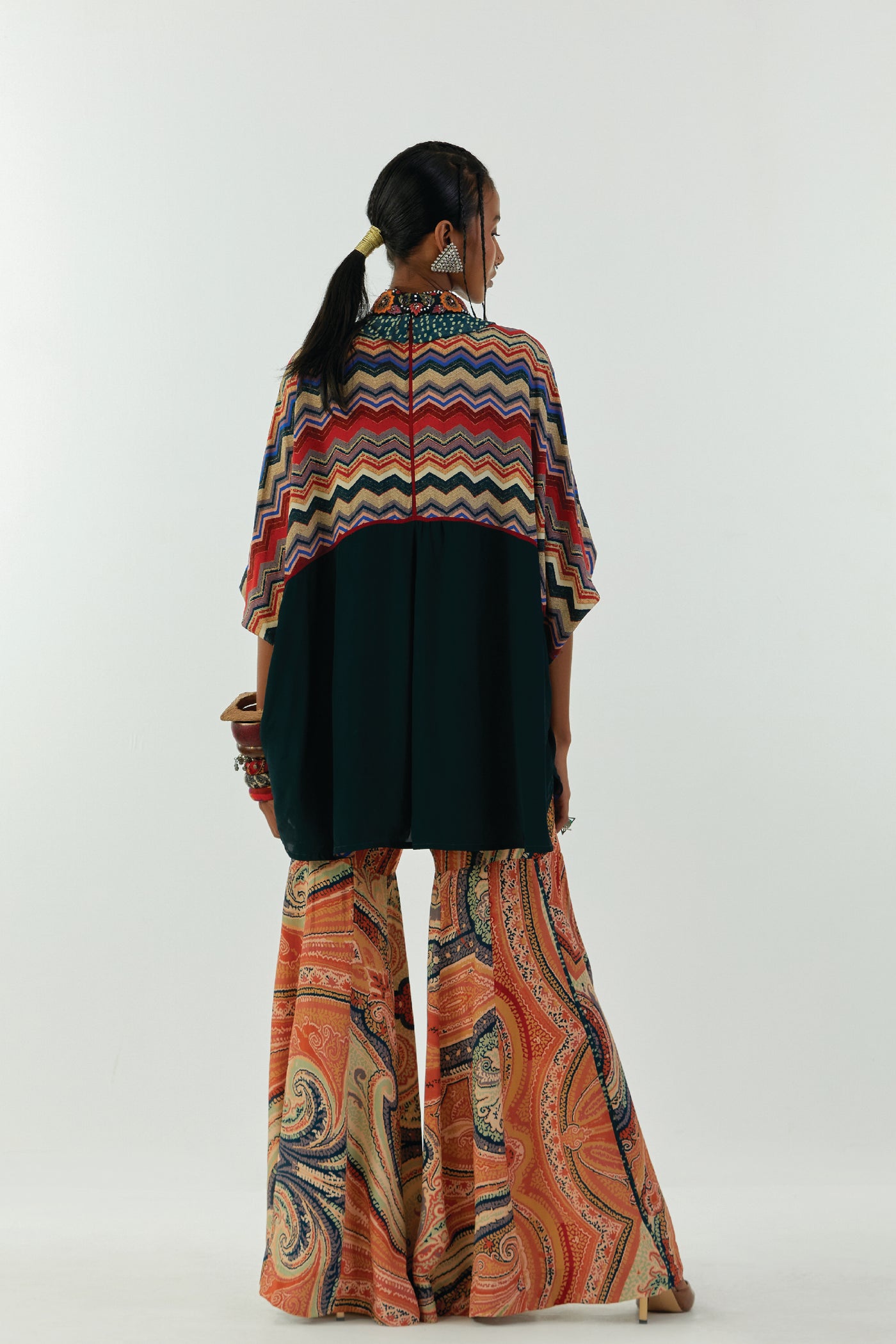 Aseem Kapoor Mandala Shirt Set Deep Teal indian designer wear online shopping melange singapore