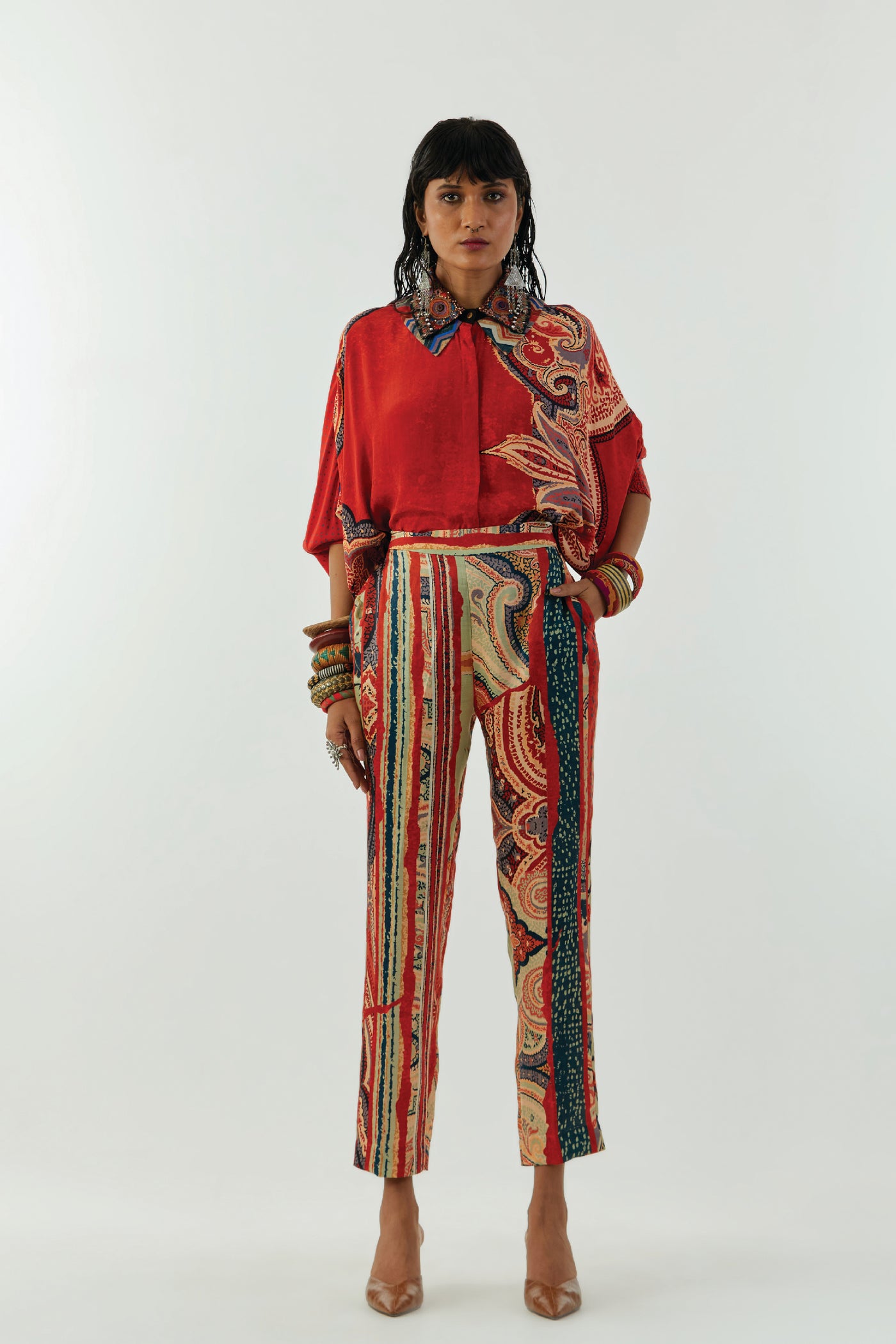 Aseem Kapoor Mandala Shirt Set indian designer wear online shopping melange singapore