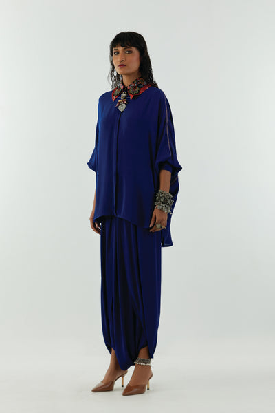 Aseem Kapoor Mandala Shirt Set Sapphire indian designer wear online shopping melange singapore